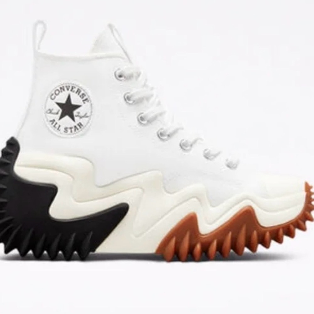 Converse White Canvas High-Top Ripple Sole Sneaker runstar motion - Picture 2 of 5